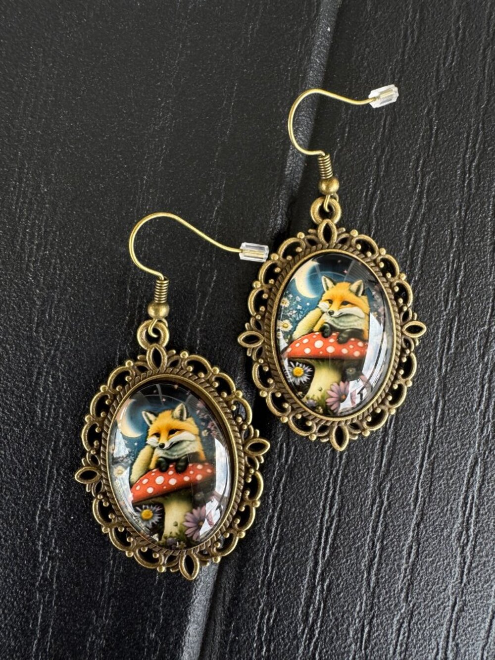 Mushroom Fox Earrings